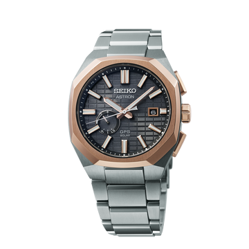 Seiko Astron GPS Solar Rose Gold Crystal Box Watch Front View