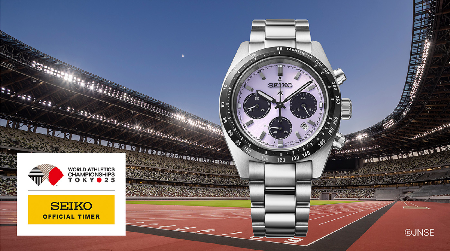 Seiko celebrates the World Athletics Championships Tokyo 25with a limited-edition Prospex Speedtimer Solar Chronograph.