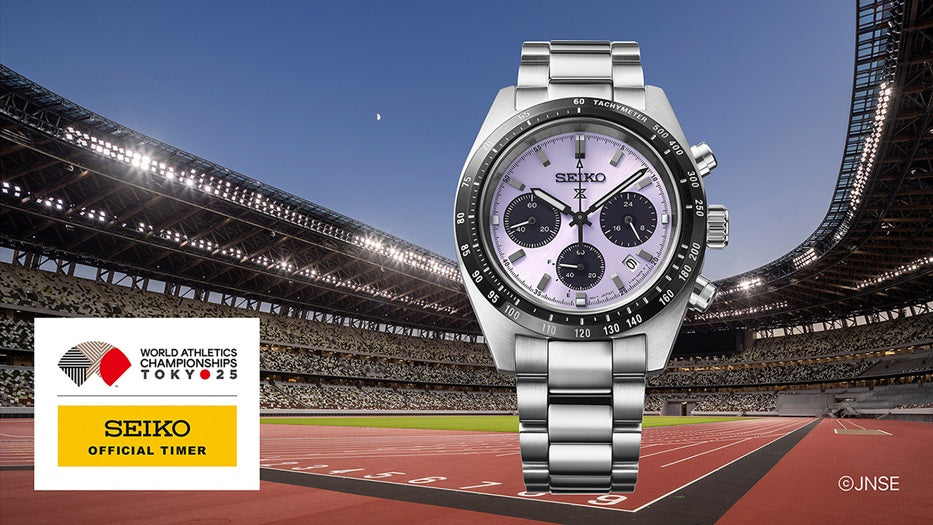 Seiko celebrates the World Athletics Championships Tokyo 25 with a limited-edition Prospex Speedtimer Solar Chronograph.