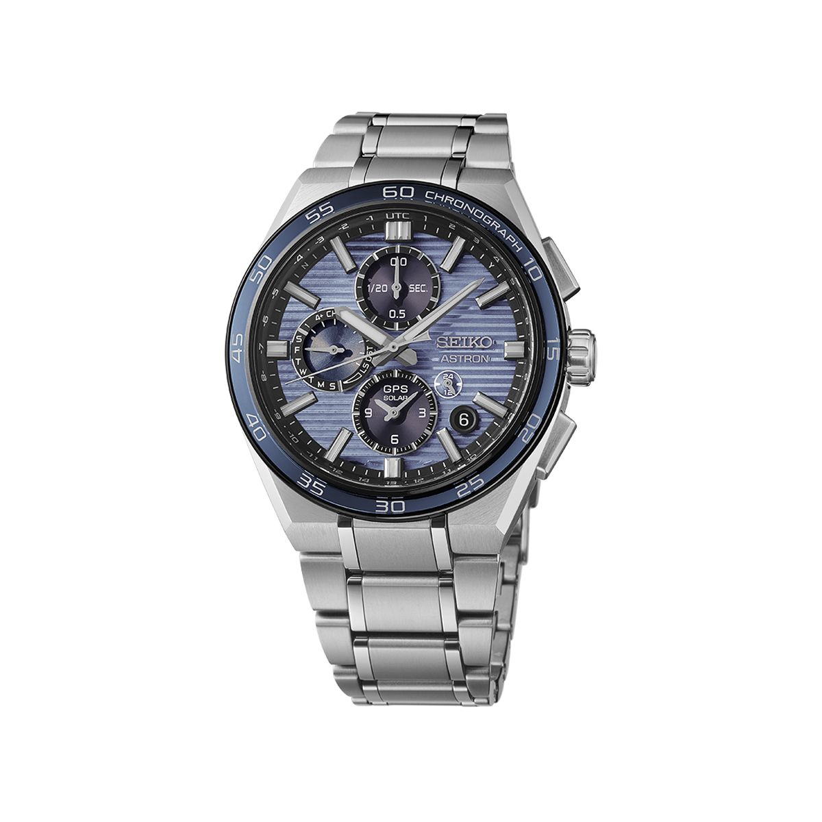 Astron GPS Solar Dual Time Slate Blue Mens Watch SSH175J1