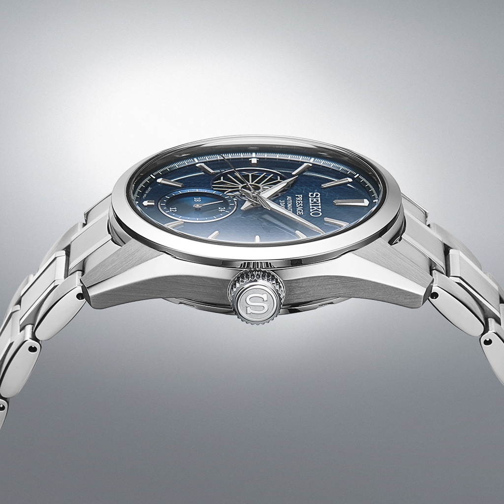 Seiko Presage Ao Sharp-Edged Open Heart Watch SPB417J1 Round Case