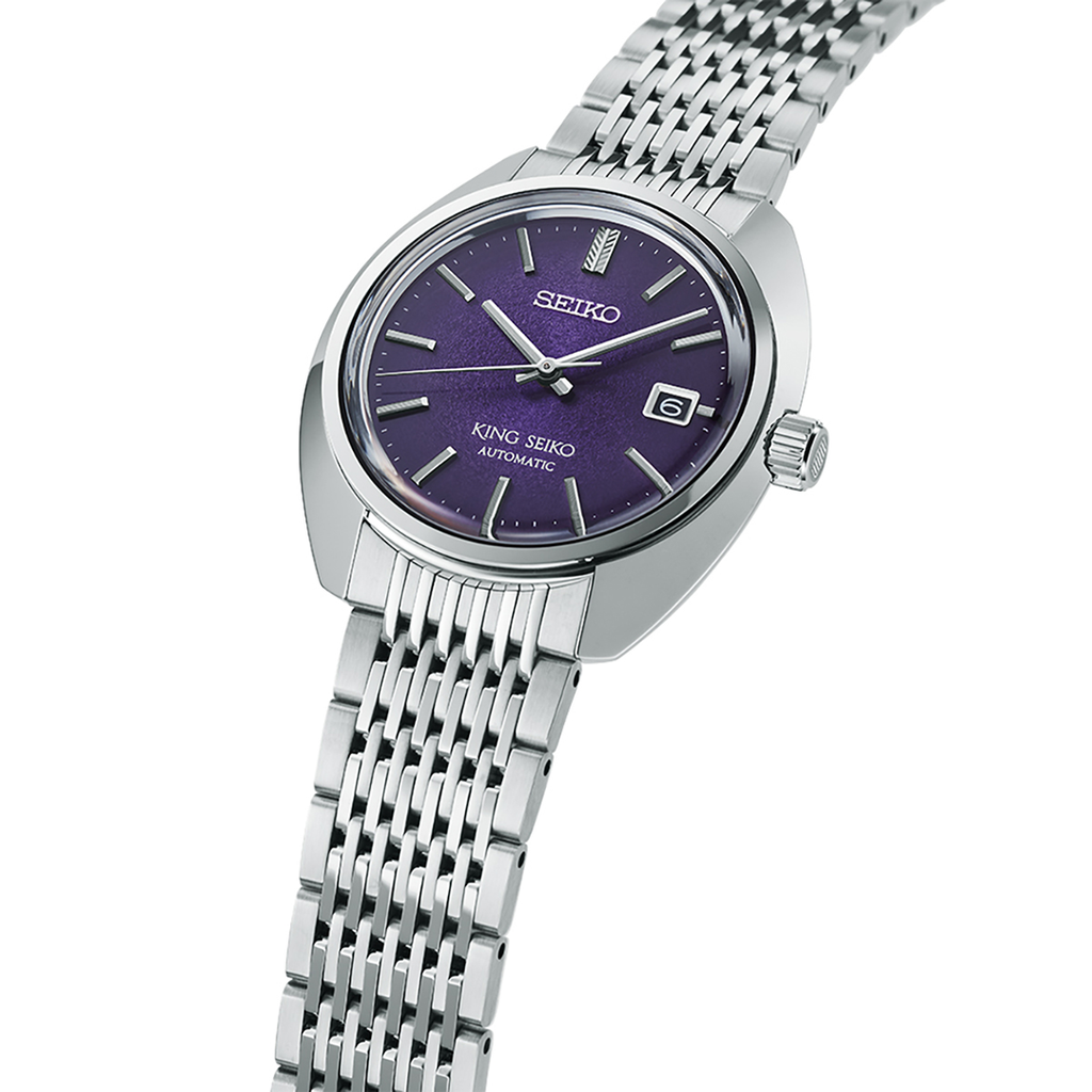 King Seiko Forest Purple Limited Edition Watch SJE111J1 with Stainless Steel Band