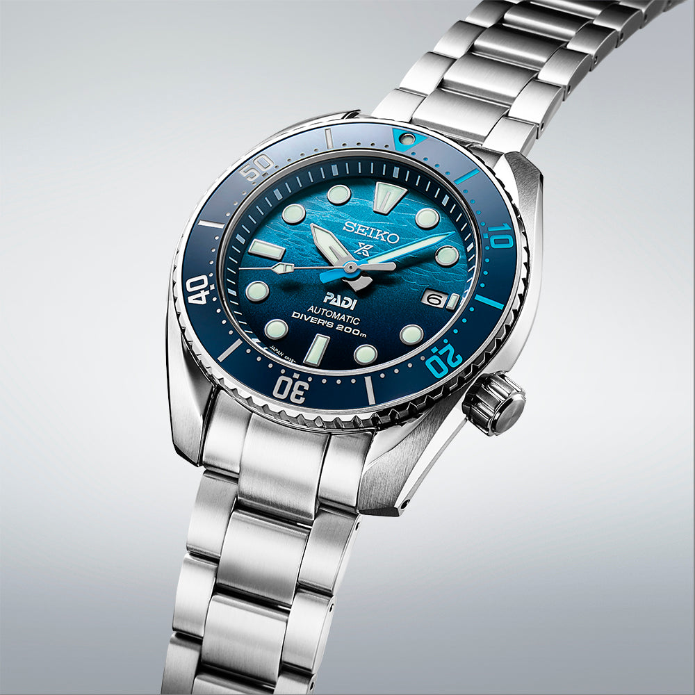 Seiko Prospex Great Blue Sumo Scuba PADI Special Edition Watch SPB375J1 with Stainless Steel Band