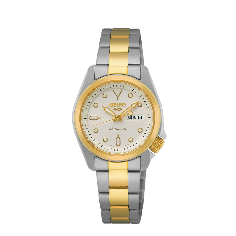 Seiko 5 Sports Compact Watch SRE004K1 with Elegant White Dial