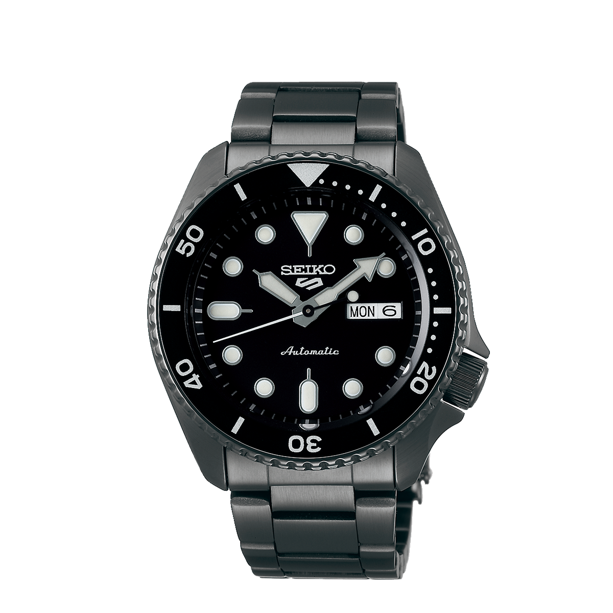 Seiko series 5 automatic black dial men's hot sale watch