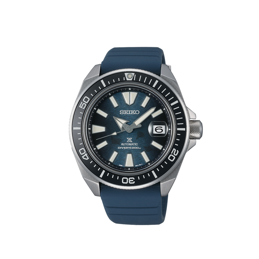Front View of Seiko Prospex Save The Ocean 'King Samurai' Watch SRPF79K1