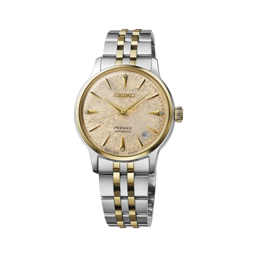 Front view of Seiko Presage Frozen Daiquiri Diamond Cocktail Watch SRPL64J1