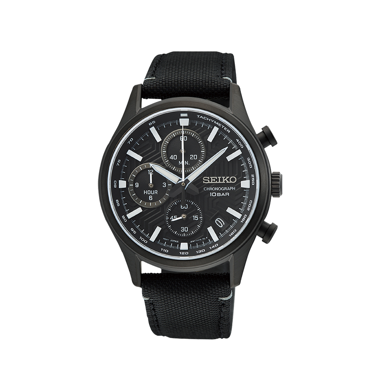 Seiko chronograph black dial men's watch deals