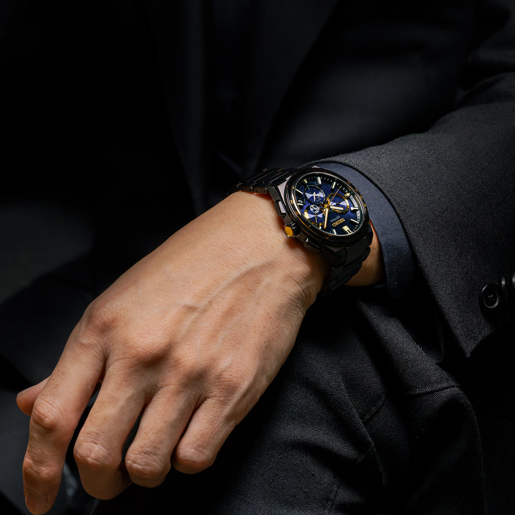 Wrist shot of Seiko Astron Morning Star 5X53 Solar GPS Limited Edition Watch being worn on a model's wrist