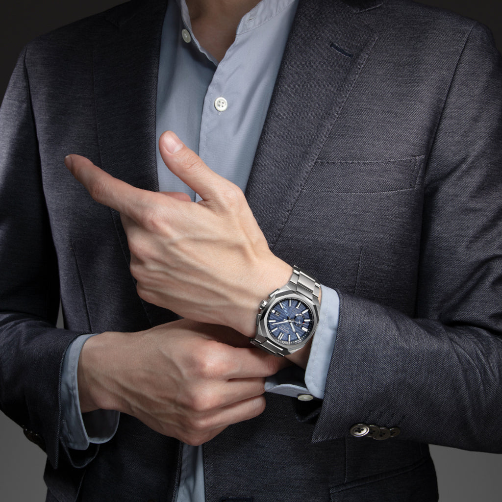 Seiko Astron GPS Solar Sapphire Blue Crystal Box Watch - Lifestyle Shot on Wrist