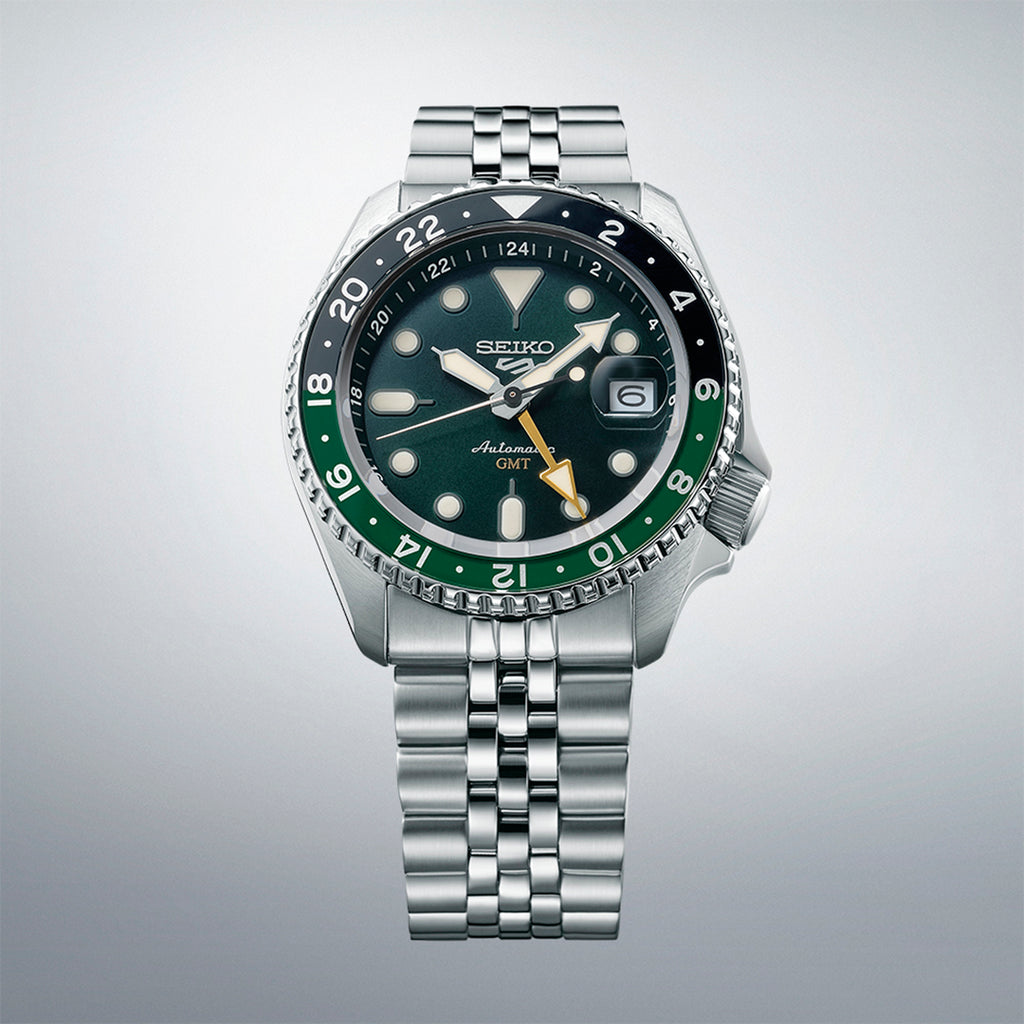 Green Dial Seiko 5 Sports SKX GMT Bi-Colour Green Watch SSK035K1