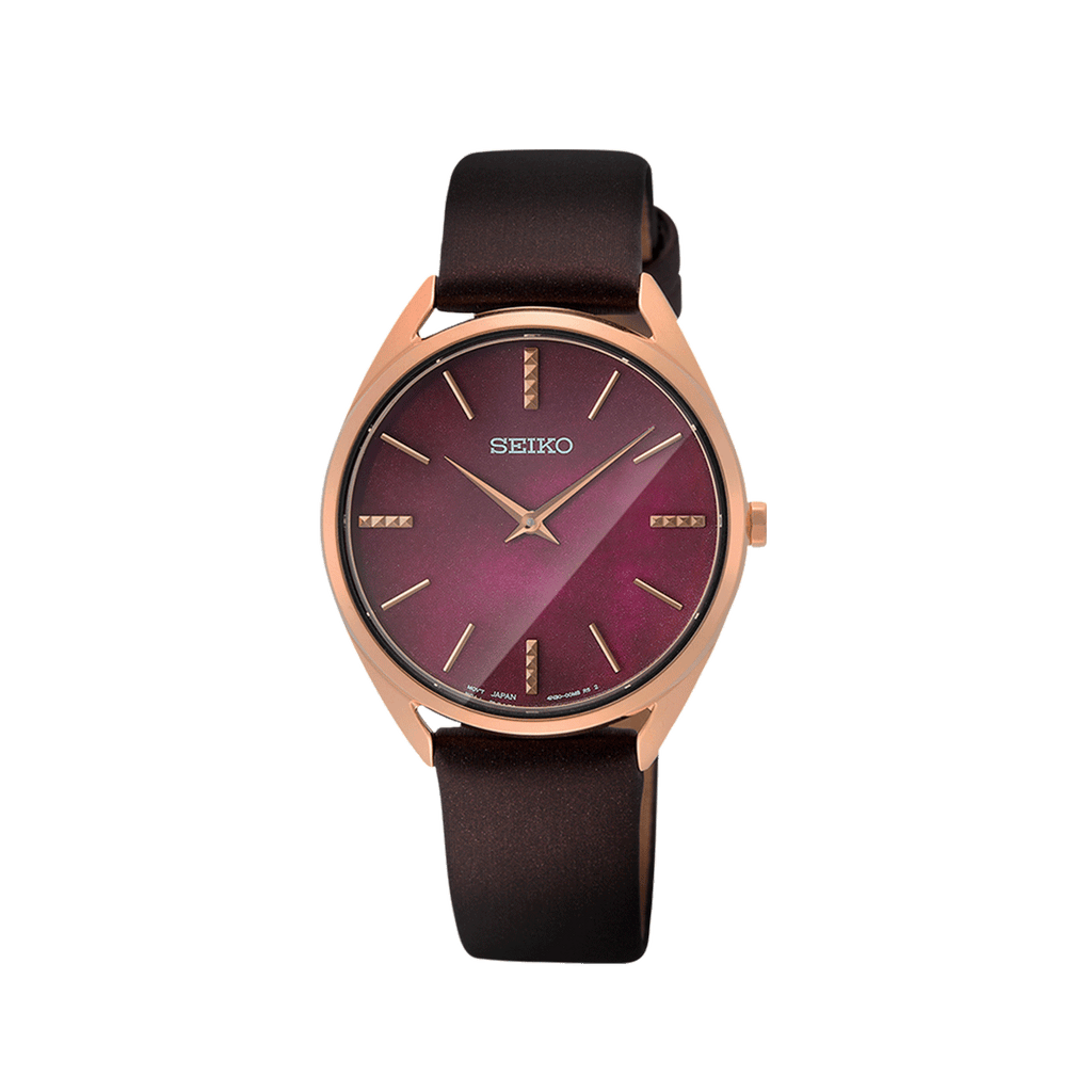 Seiko women's hot sale leather watch