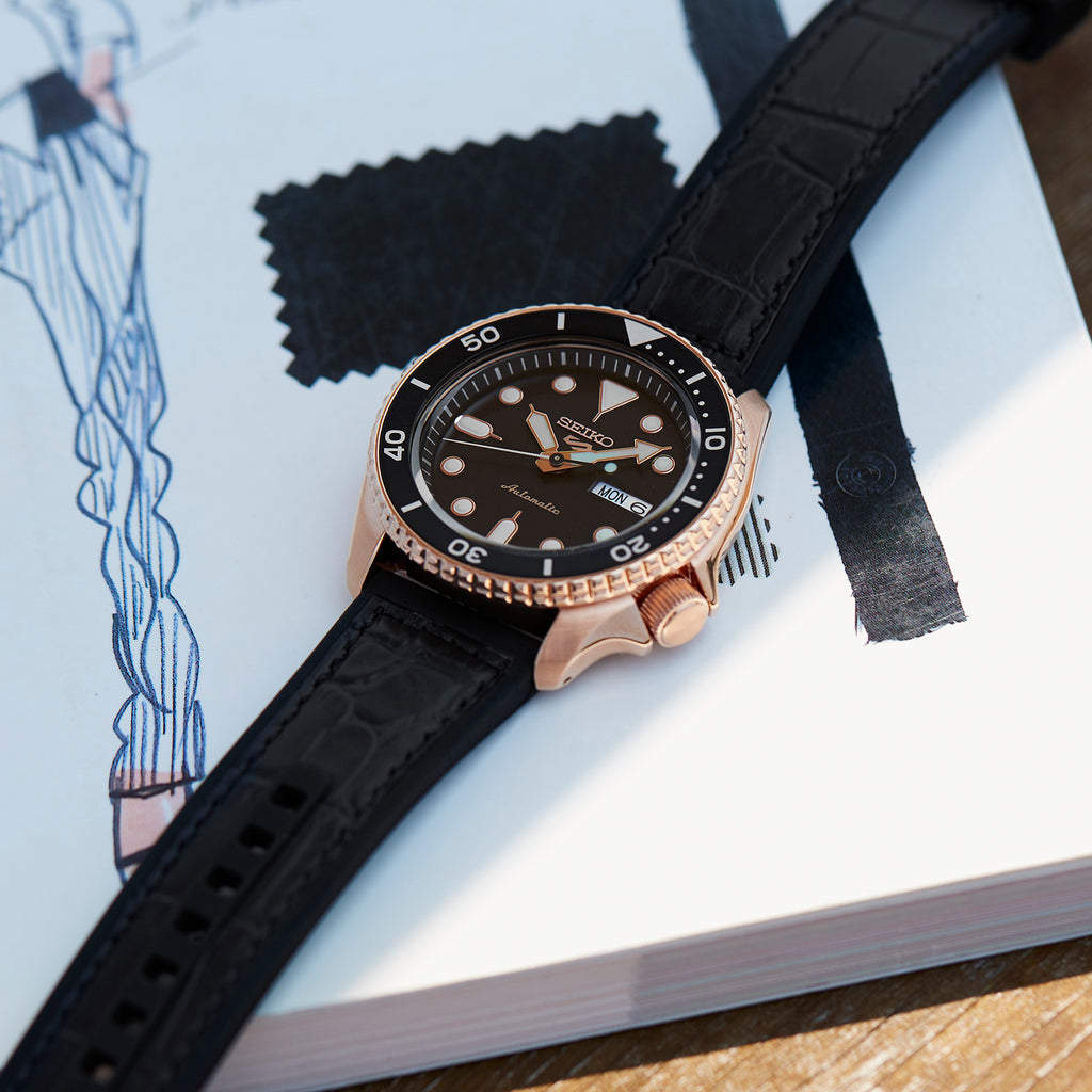 Seiko 5 Sports Automatic Watch SRPD76K1 with Black Silicone Band