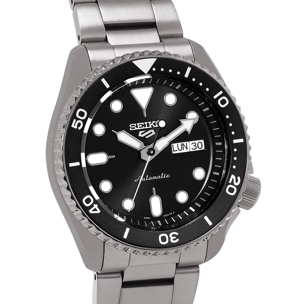 Seiko 5 Sports SRPD65K1 Showcasing its Stainless Steel Case with LumiBrite Hands