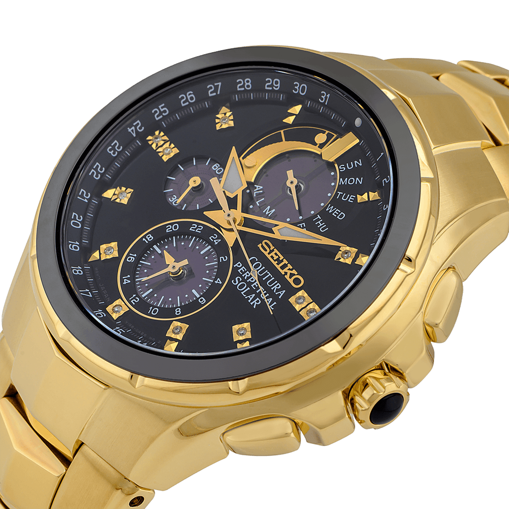 Angled View of Seiko Coutura Perpetual Solar Watch SSC572P1